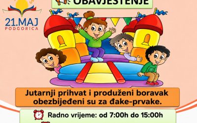Jutarnji prihvat i produženi boravak u školskoj 2026/27. godini